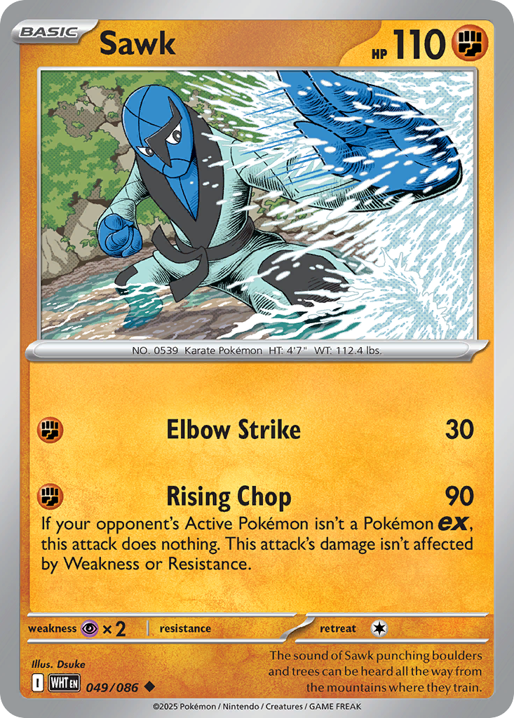 Sawk 049/086 White Flare Pokémon card