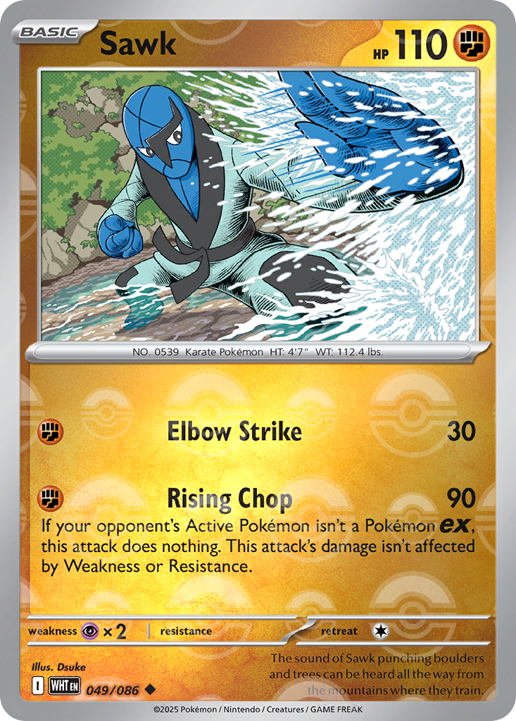 Sawk 049/086 White Flare Pokémon card