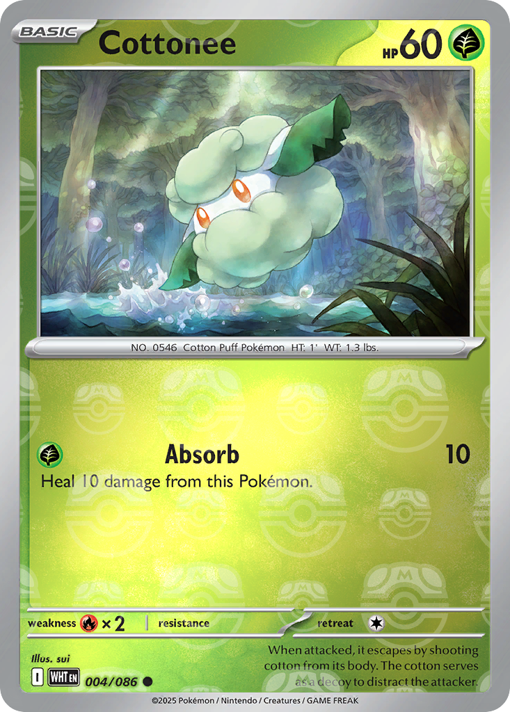 Cottonee 004/086 White Flare Pokémon card