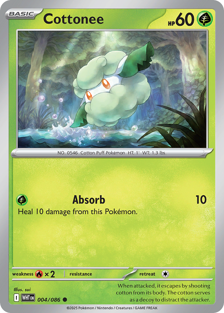 Cottonee 004/086 White Flare Pokémon card