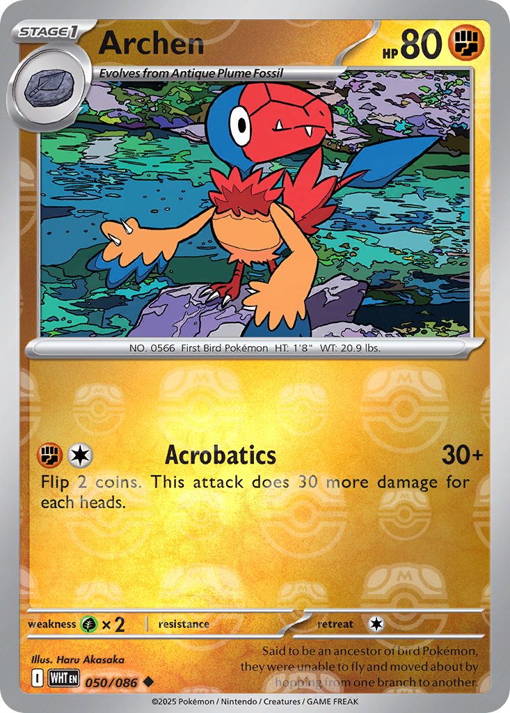 Archen 050/086 White Flare Pokémon card
