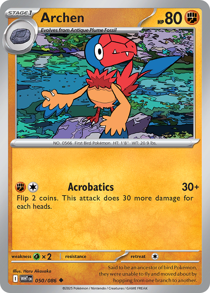 Archen 050/086 White Flare Pokémon card
