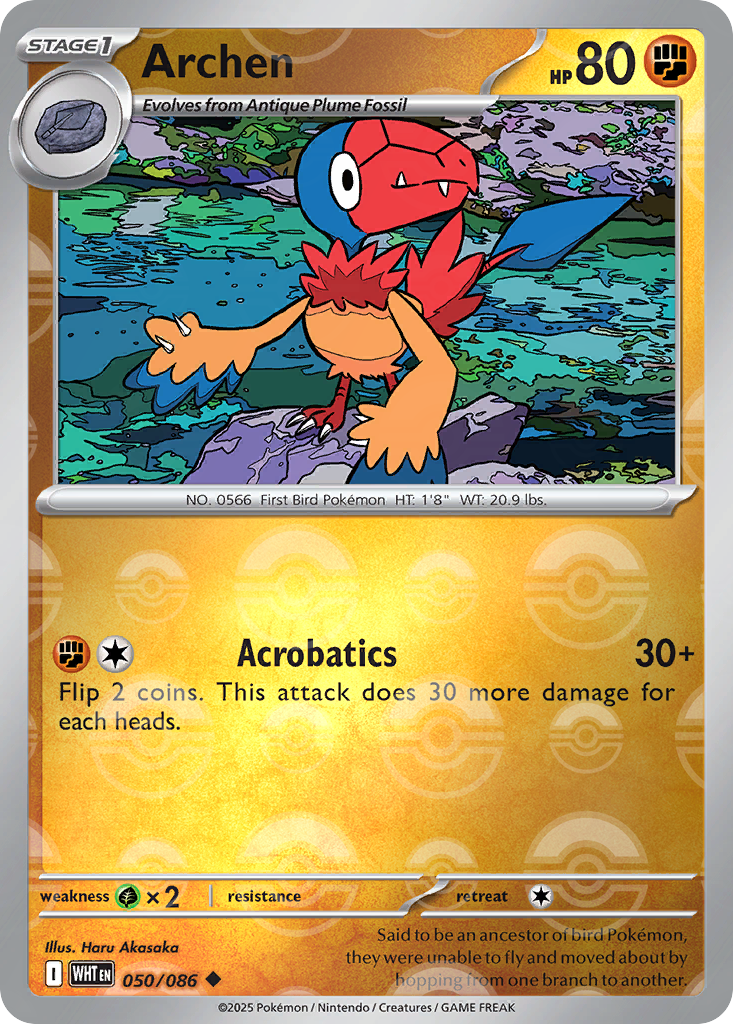 Archen 050/086 White Flare Pokémon card
