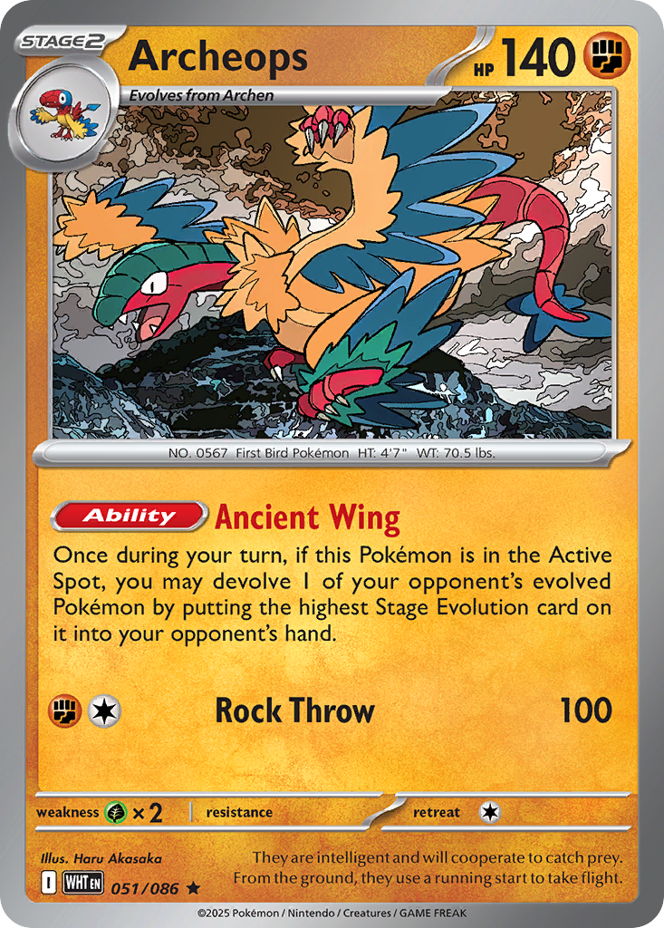 Archeops 051/086 White Flare Pokémon card