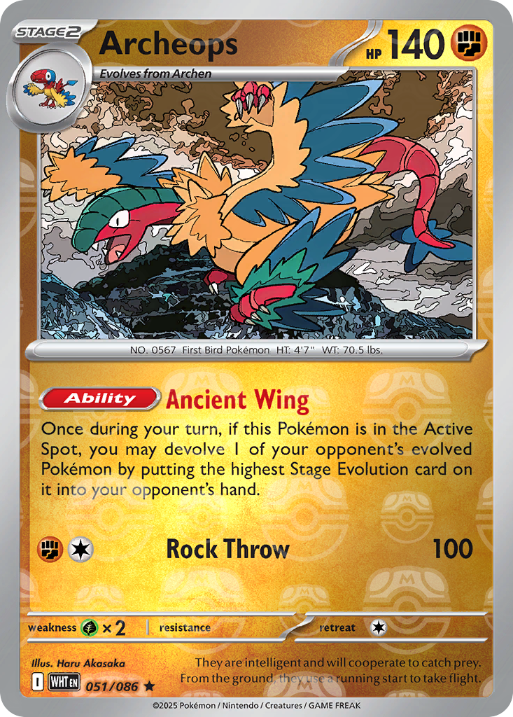 Archeops 051/086 White Flare Pokémon card