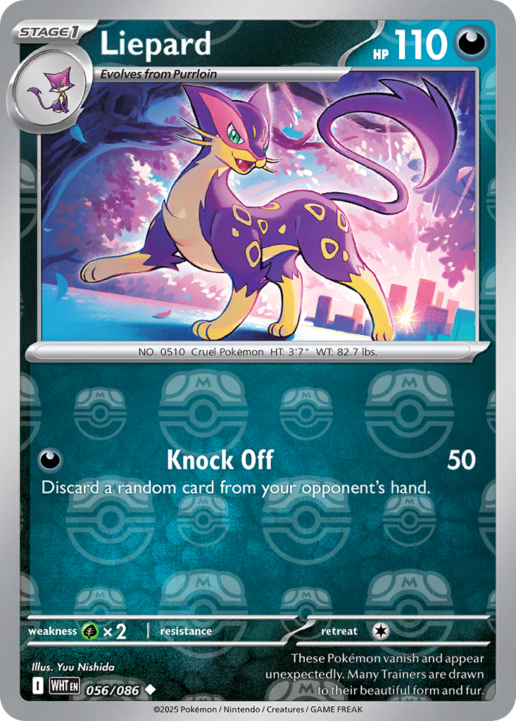 Liepard 056/086 White Flare Pokémon card
