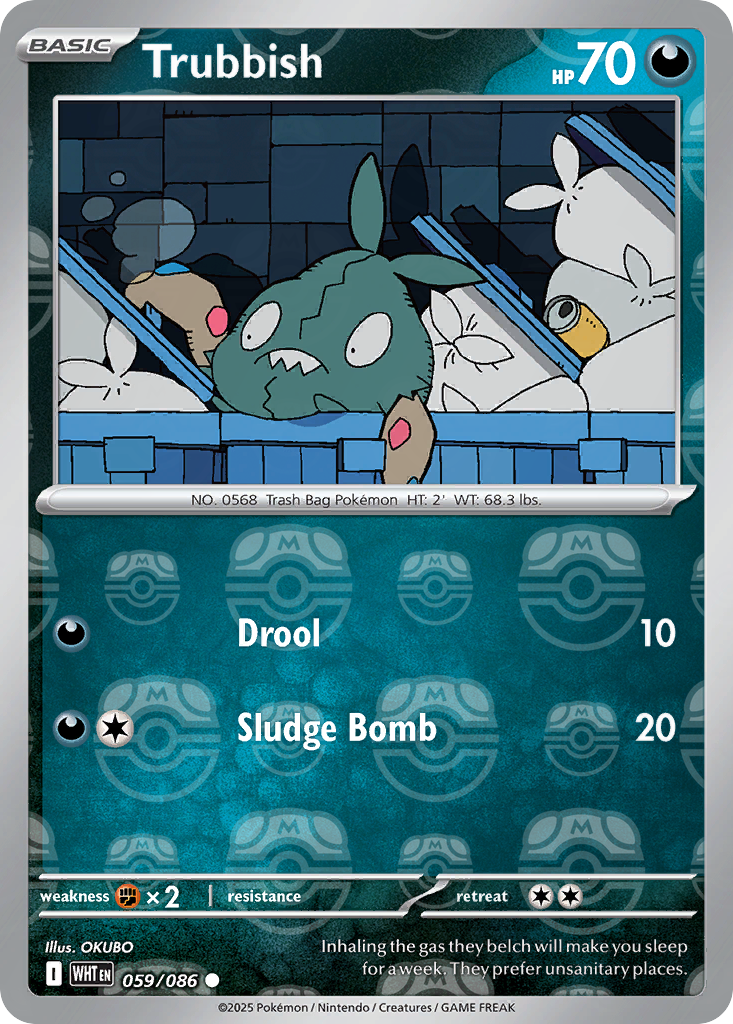 Trubbish 059/086 White Flare Pokémon card