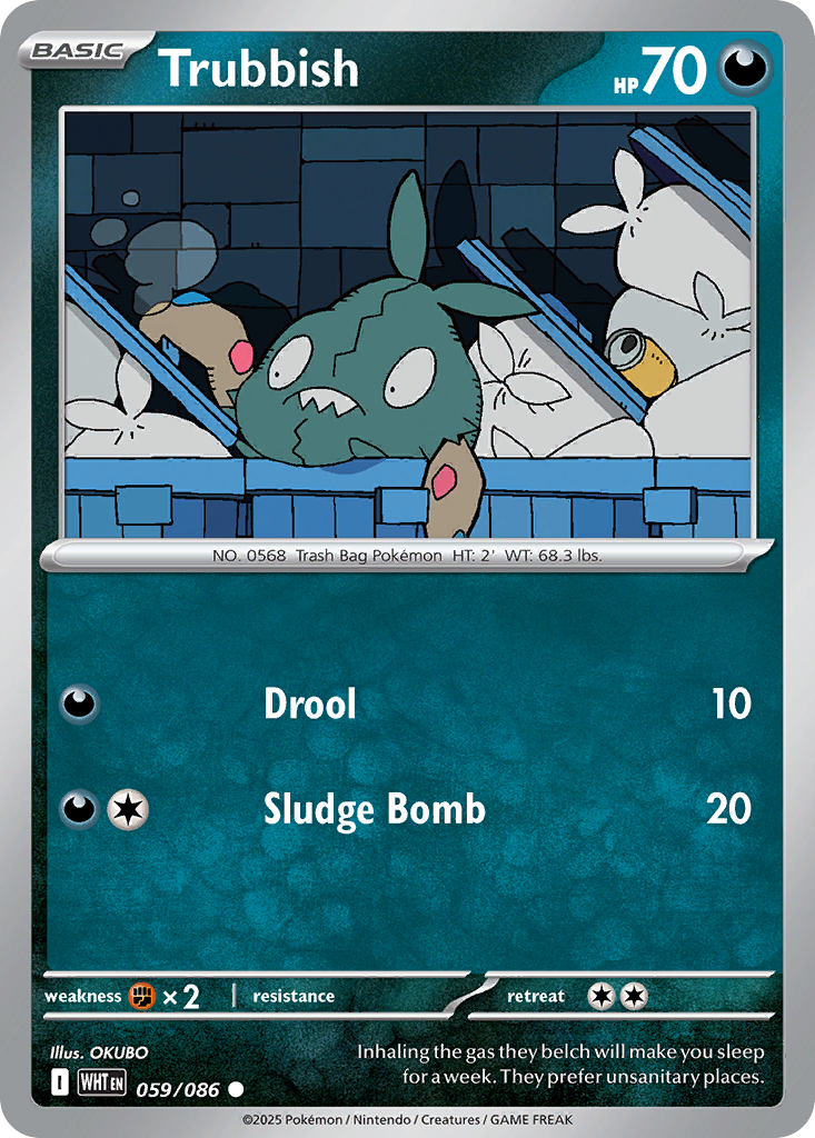 Trubbish 059/086 White Flare Pokémon card