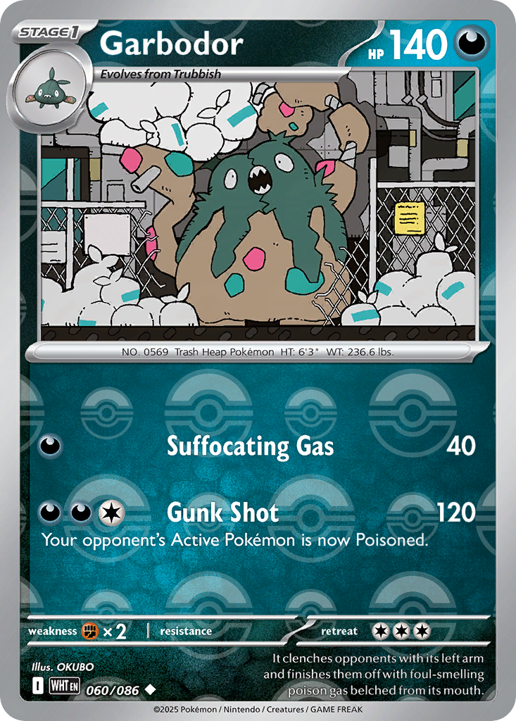 Garbodor 060/086 White Flare Pokémon card