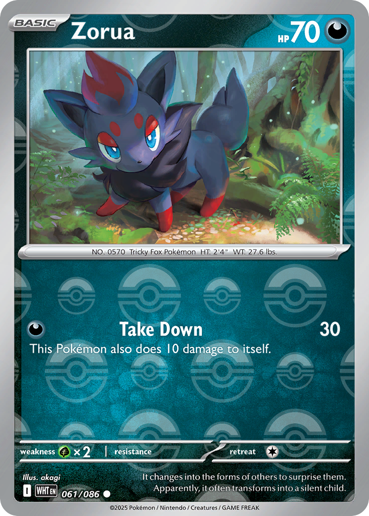 Zorua 061/086 White Flare Pokémon card