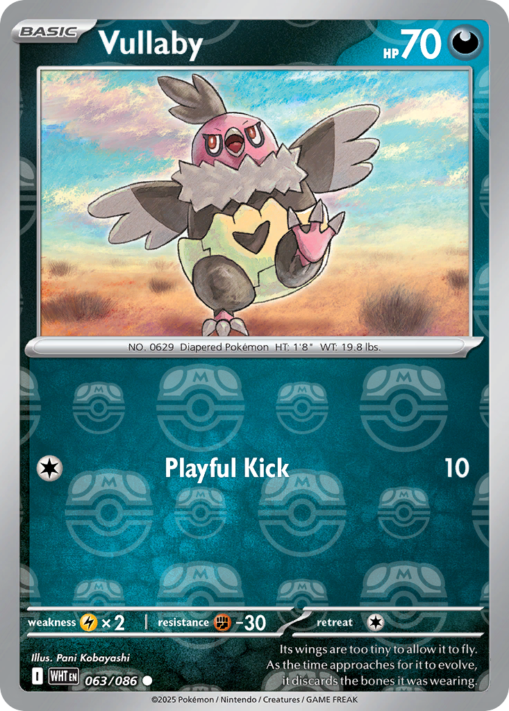 Vullaby 063/086 White Flare Pokémon card