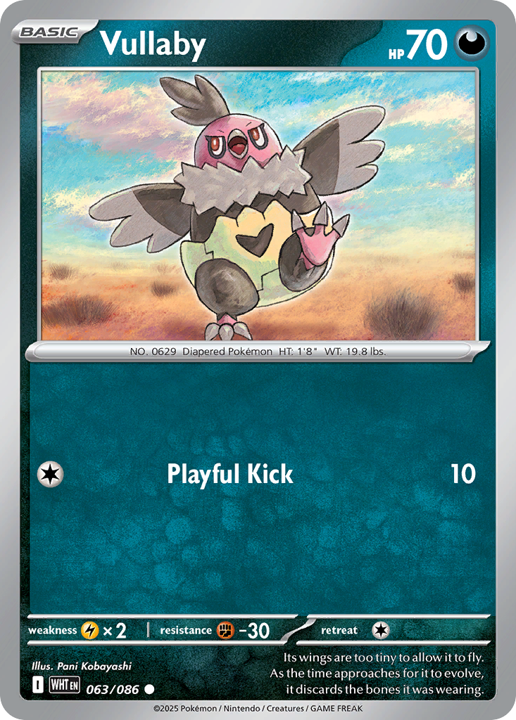Vullaby 063/086 White Flare Pokémon card