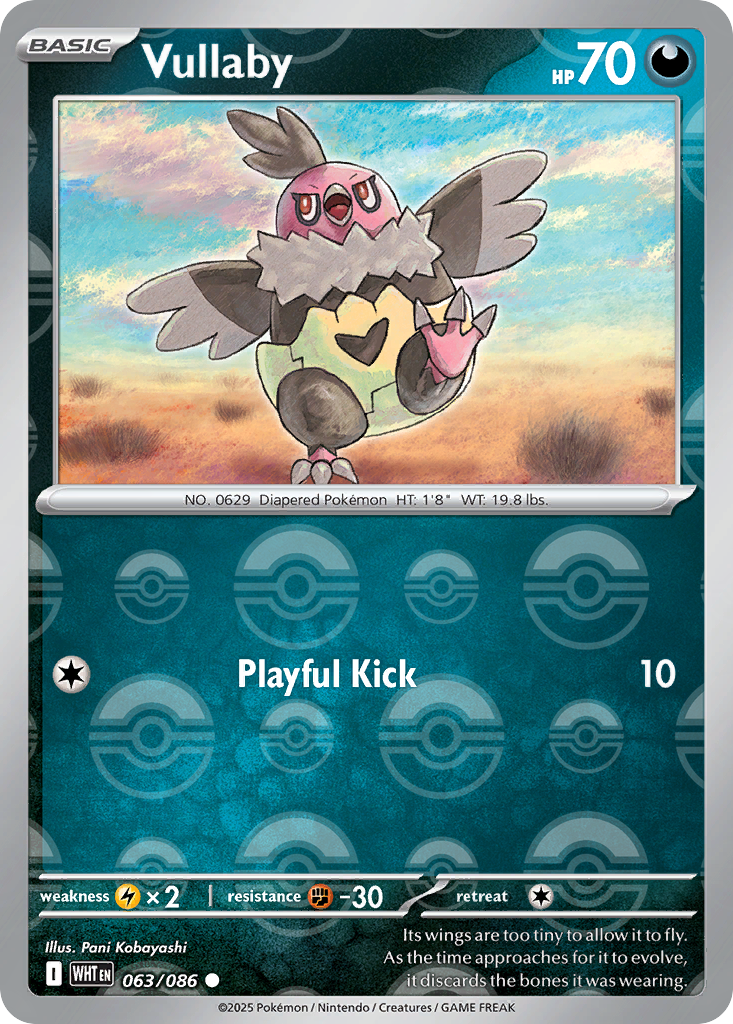 Vullaby 063/086 White Flare Pokémon card