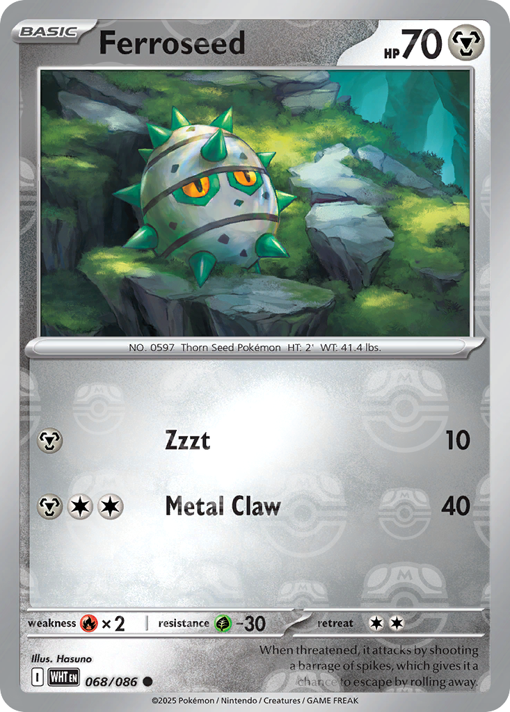 Ferroseed 068/086 White Flare Pokémon card