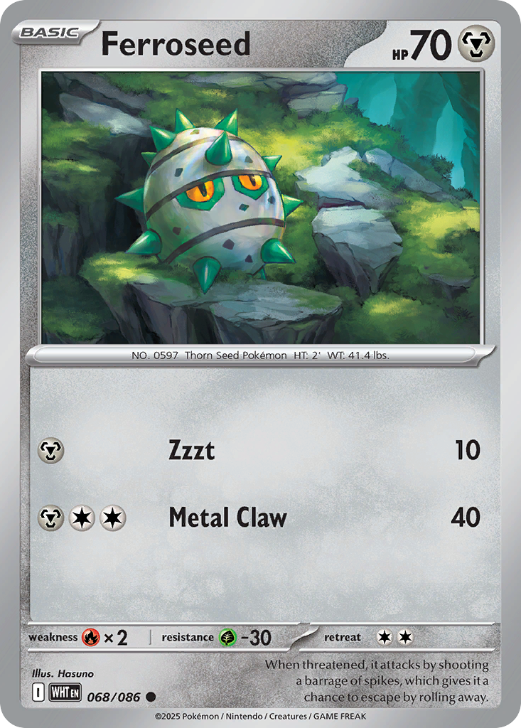 Ferroseed 068/086 White Flare Pokémon card