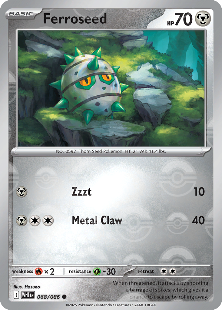 Ferroseed 068/086 White Flare Pokémon card