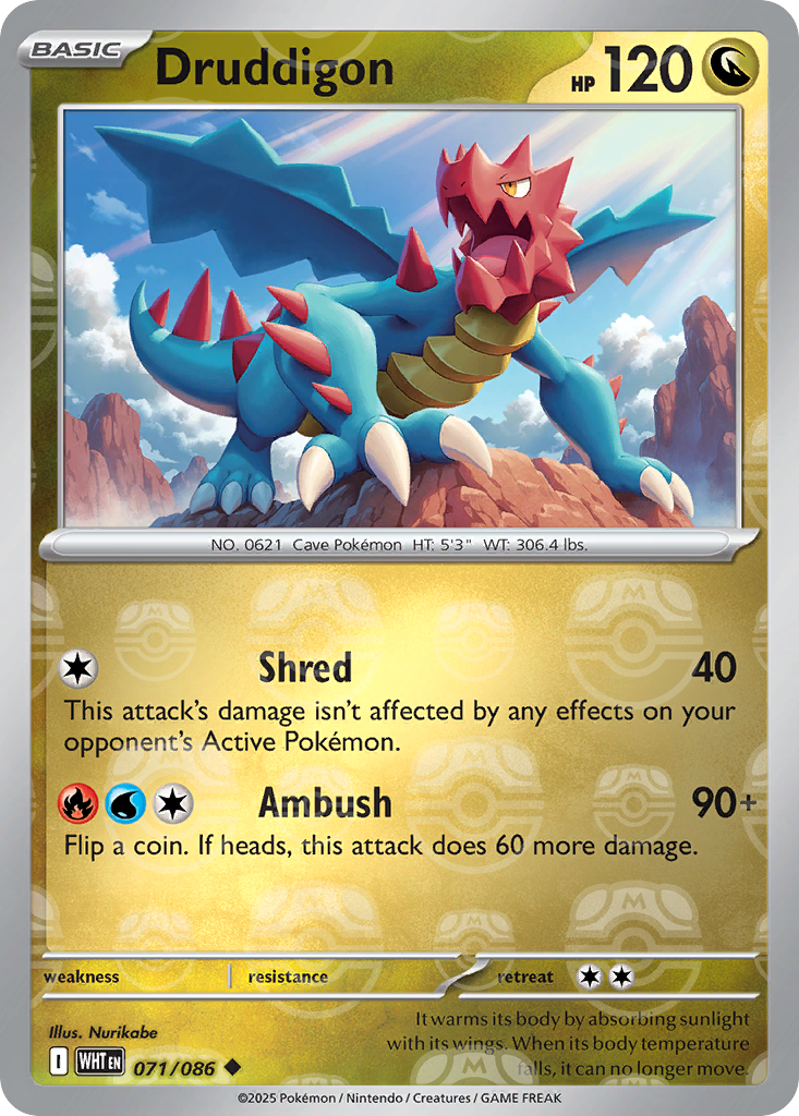 Druddigon 071/086 White Flare Pokémon card