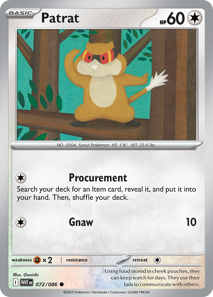 Patrat 072/086 White Flare Pokémon card