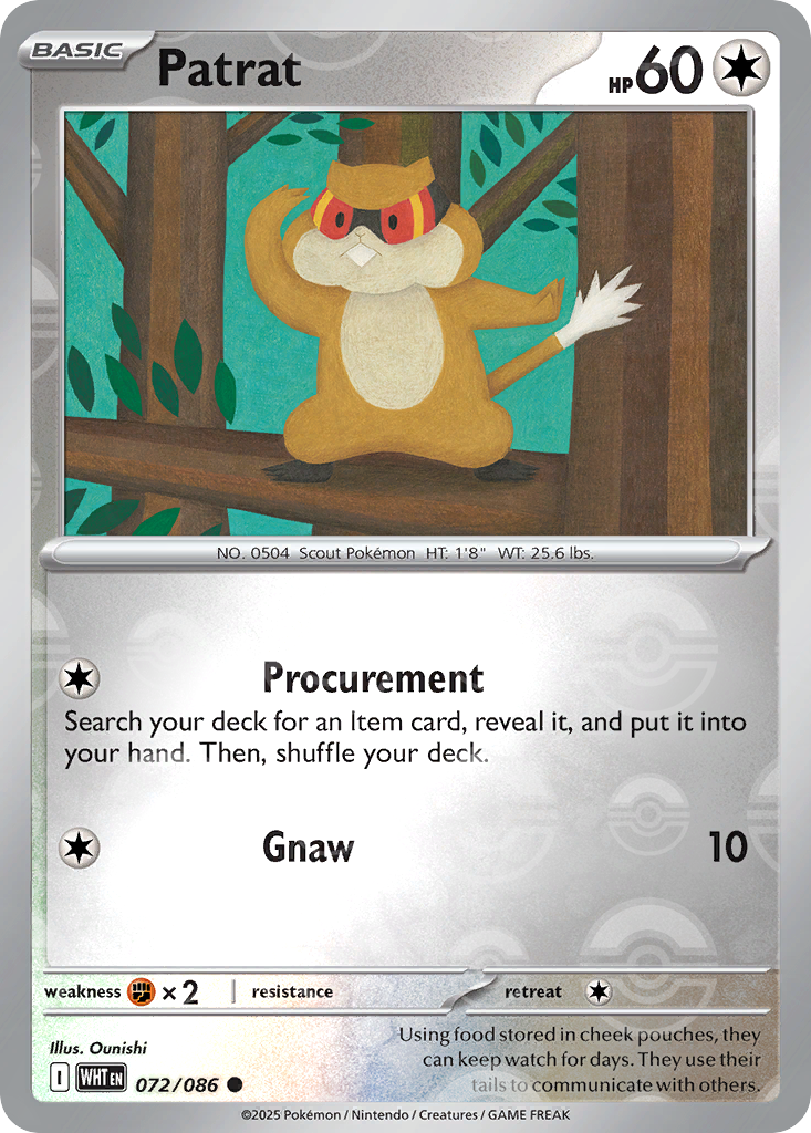 Patrat 072/086 White Flare Pokémon card