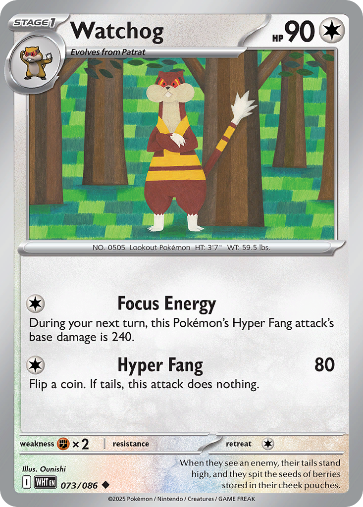 Watchog 073/086 White Flare Pokémon card