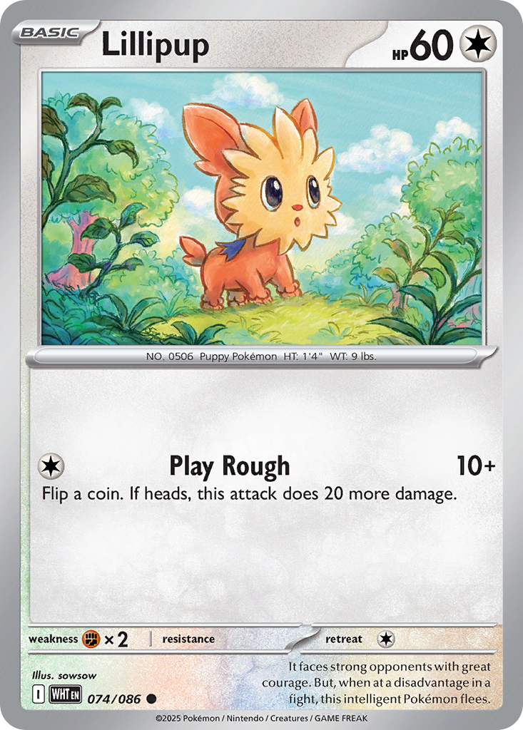 Lillipup 074/086 White Flare Pokémon card