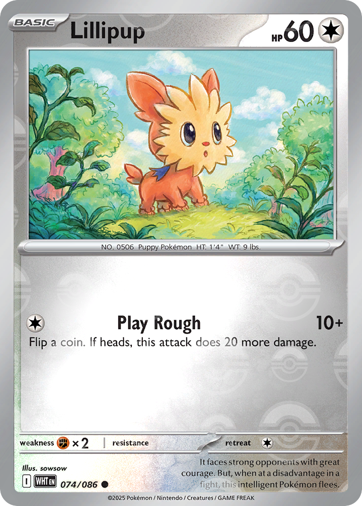 Lillipup 074/086 White Flare Pokémon card
