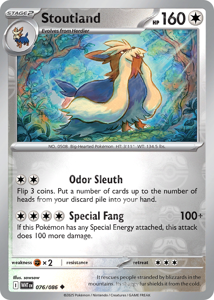 Stoutland 076/086 White Flare Pokémon card