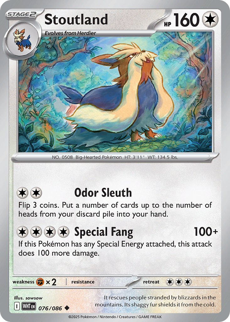 Stoutland 076/086 White Flare Pokémon card