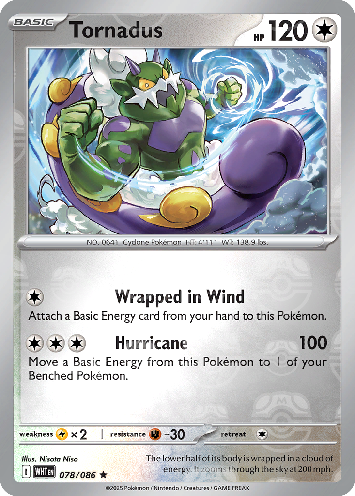 Tornadus 078/086 White Flare Pokémon card