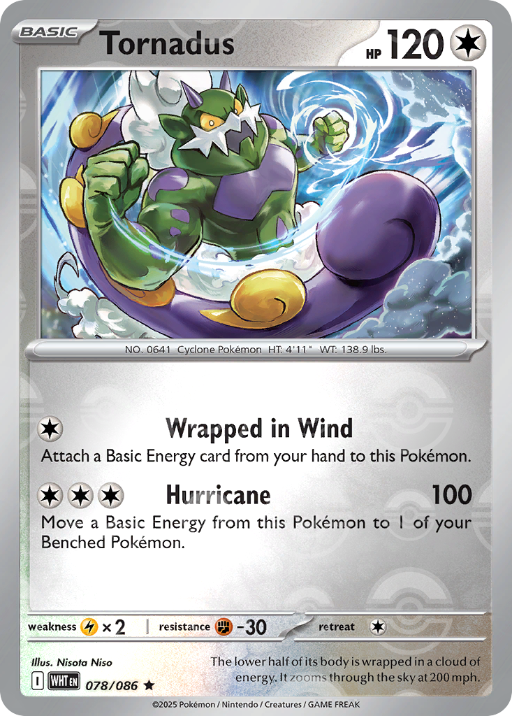 Tornadus 078/086 White Flare Pokémon card