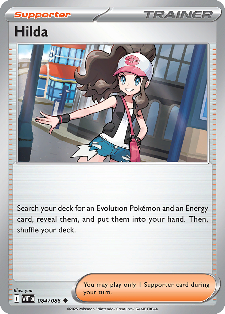 Hilda 084/086 White Flare Pokémon card