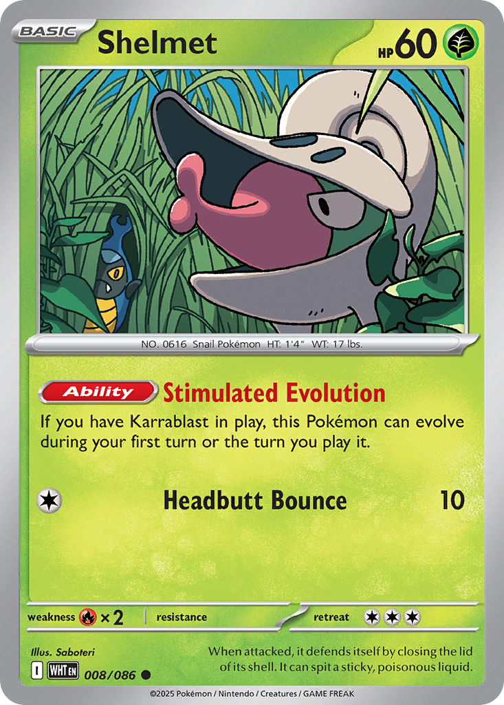 Shelmet 008/086 White Flare Pokémon card