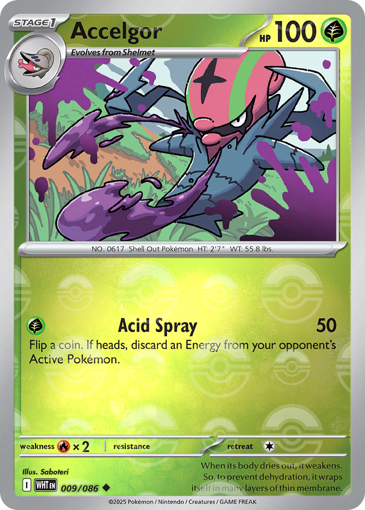 Accelgor 009/086 White Flare Pokémon card