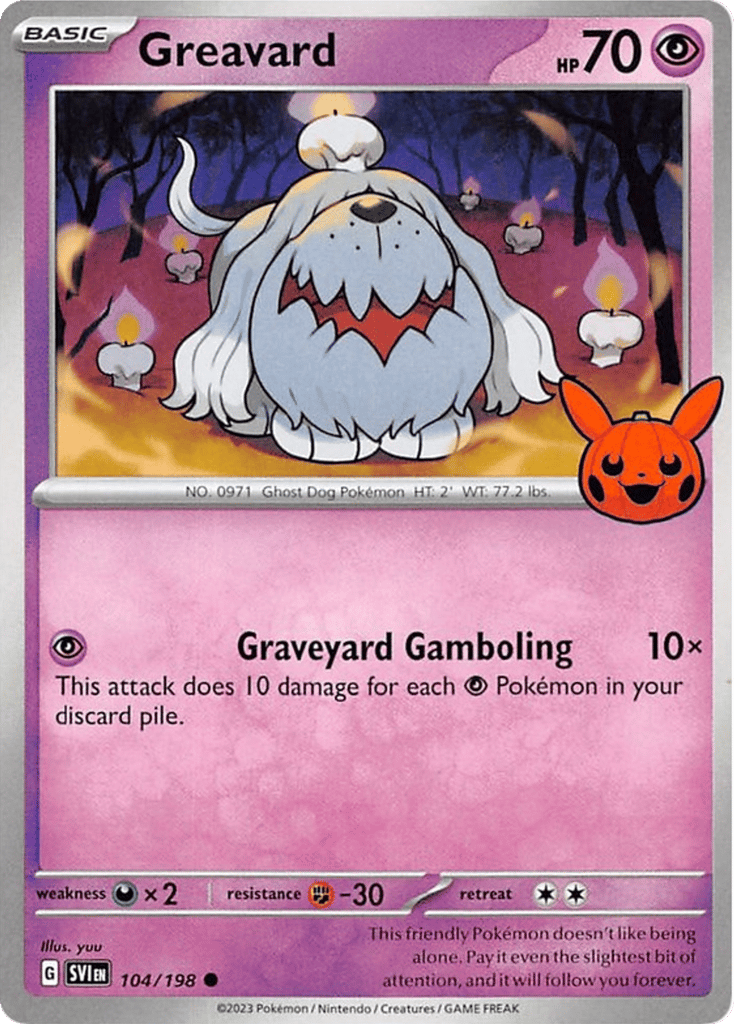 Greavard 104/198 Scarlet & Violet Pokémon card