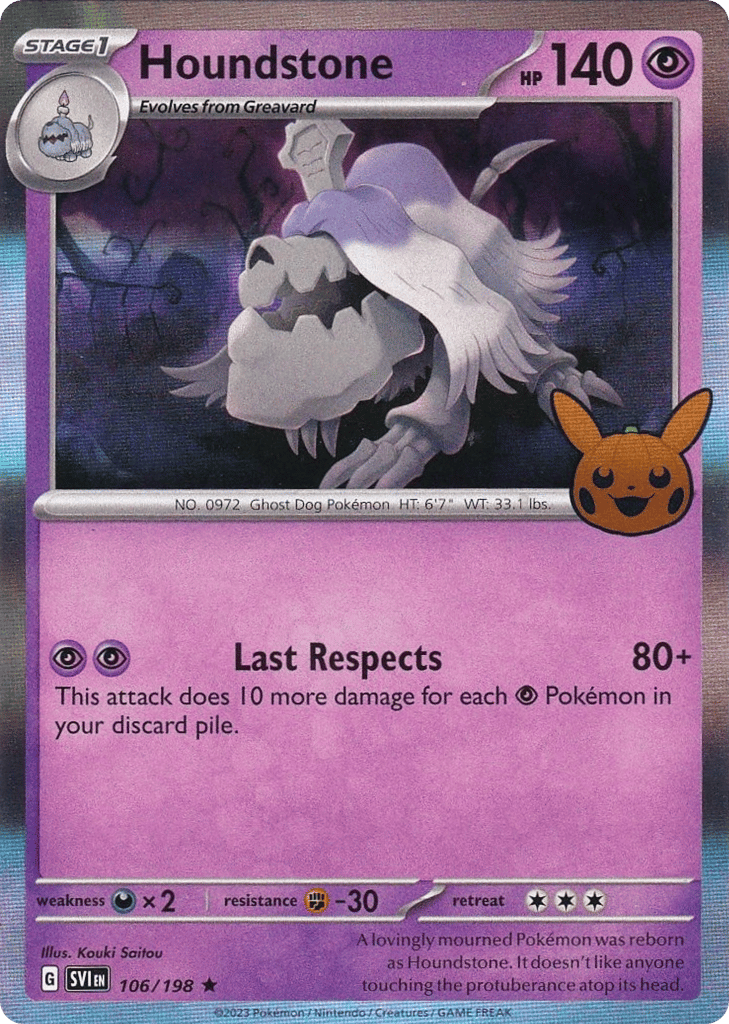 Houndstone 106/198 Scarlet & Violet Pokémon card