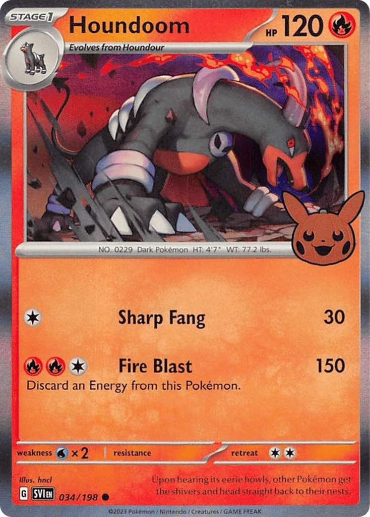 Houndoom 034/198 Scarlet & Violet Pokémon card