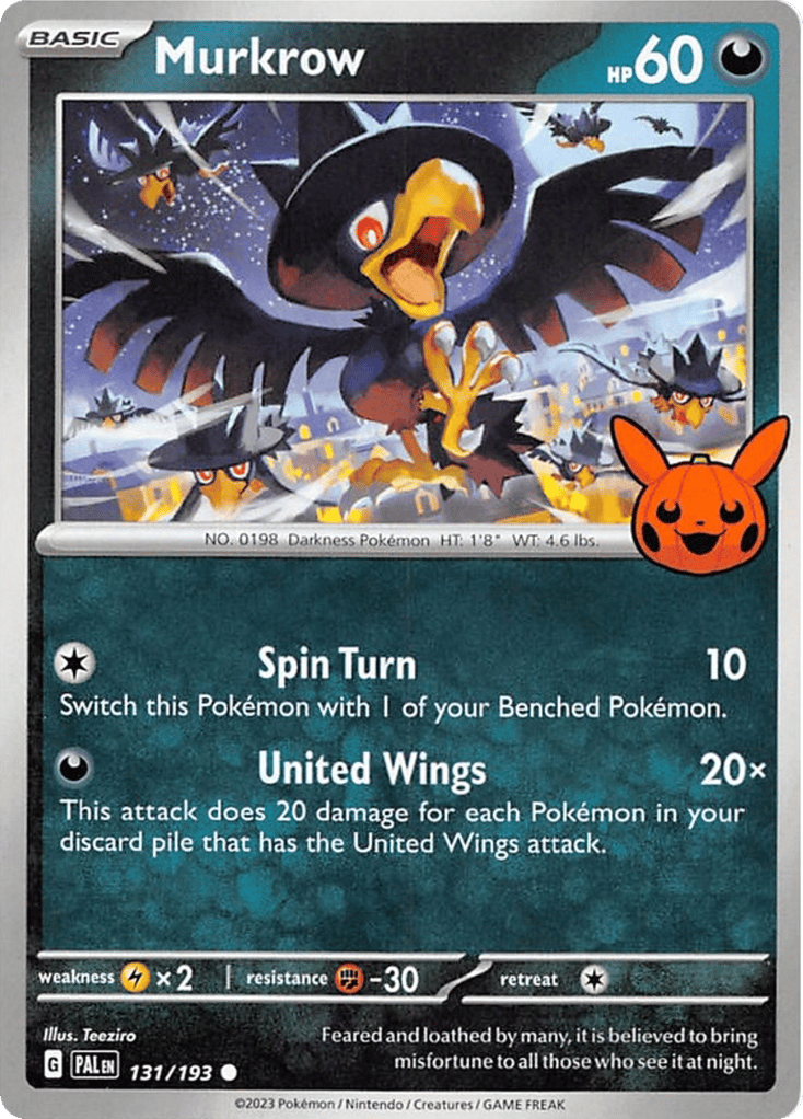 Murkrow 131/193 Paldea Evolved Pokémon card