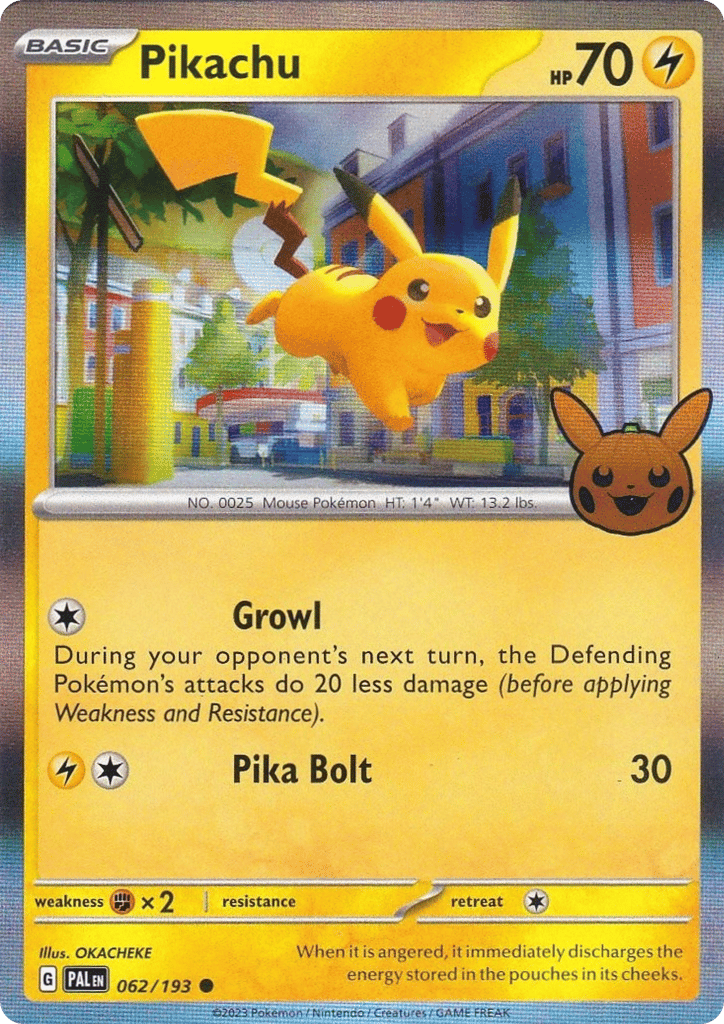 Pikachu 062/193 Paldea Evolved Pokémon card
