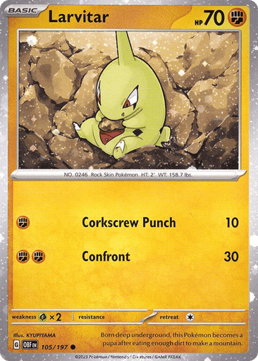 Larvitar 105/197 from Obsidian Flames