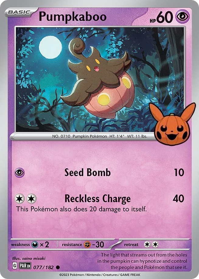 Pumpkaboo 077/182 Paradox Rift Pokémon card