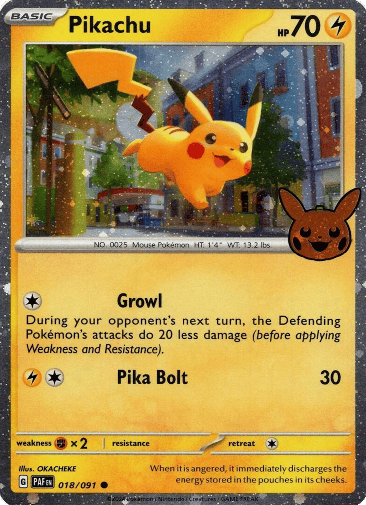 Pikachu 018/091 Paldean Fates Pokémon card