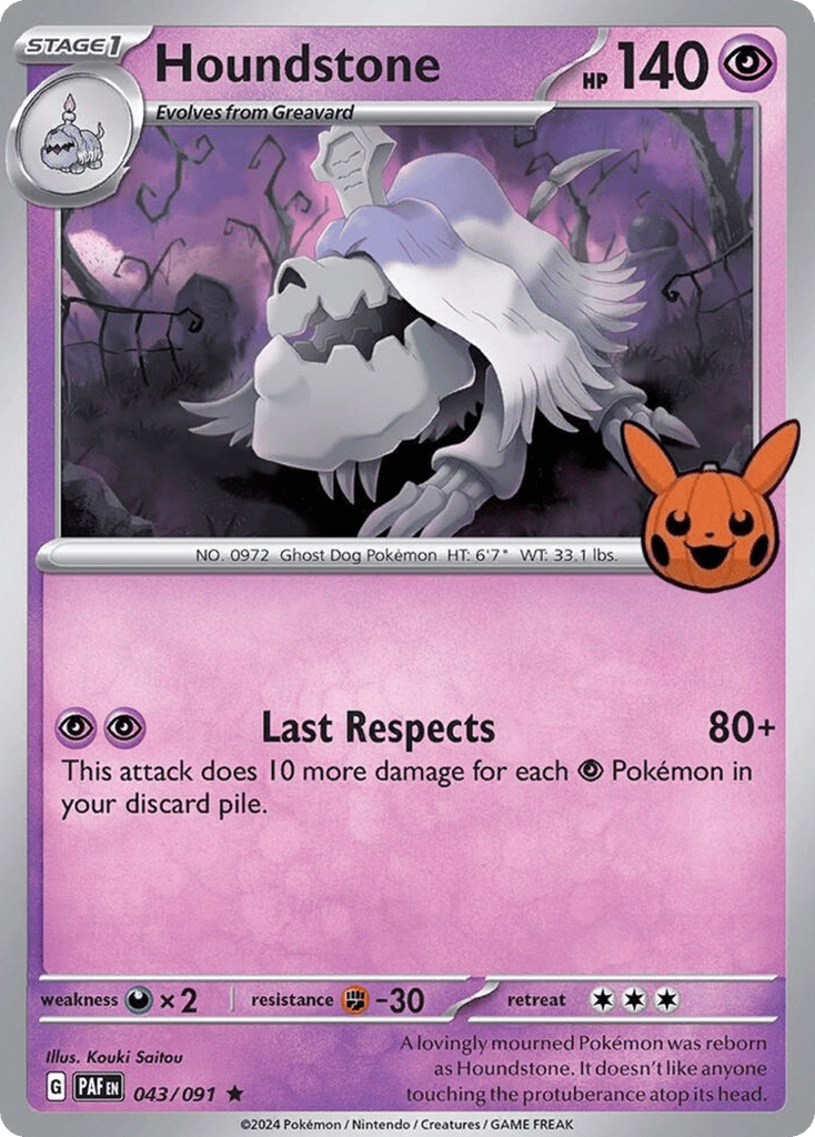 Houndstone 043/091 Paldean Fates Pokémon card