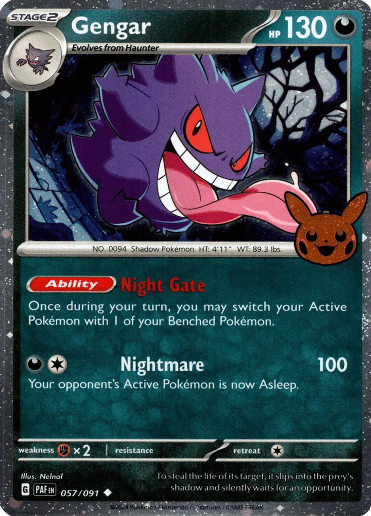 Gengar 057/091 Paldean Fates Pokémon card