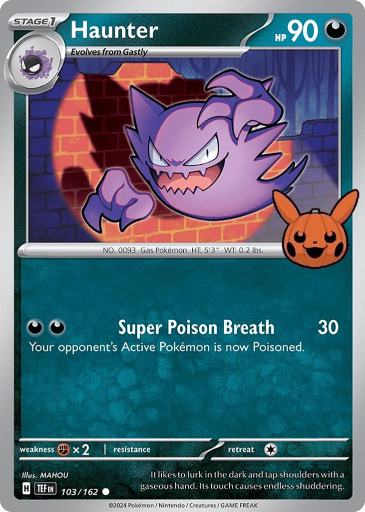 Haunter 103/162 Temporal Forces Pokémon card