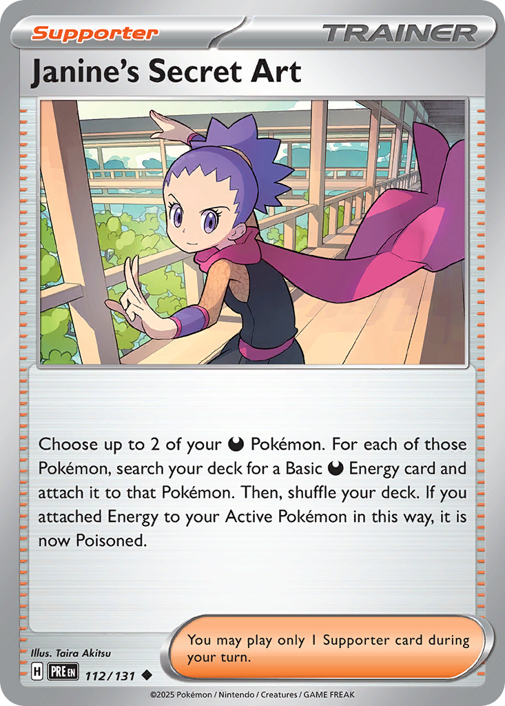 Janine's Secret Art 112/131 Prismatic Evolutions Pokémon card