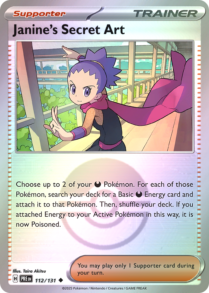 Janine's Secret Art 112/131 Prismatic Evolutions Pokémon card
