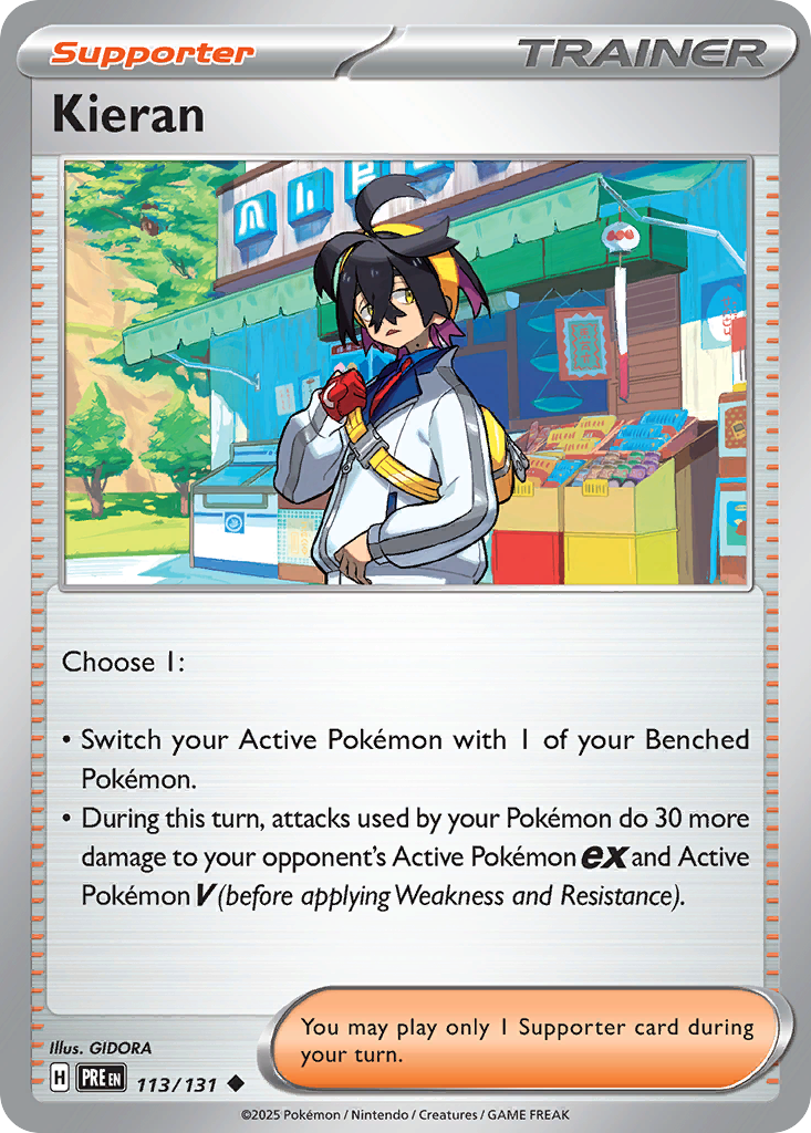 Kieran 113/131 Prismatic Evolutions Pokémon card