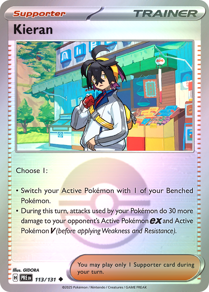 Kieran 113/131 Prismatic Evolutions Pokémon card