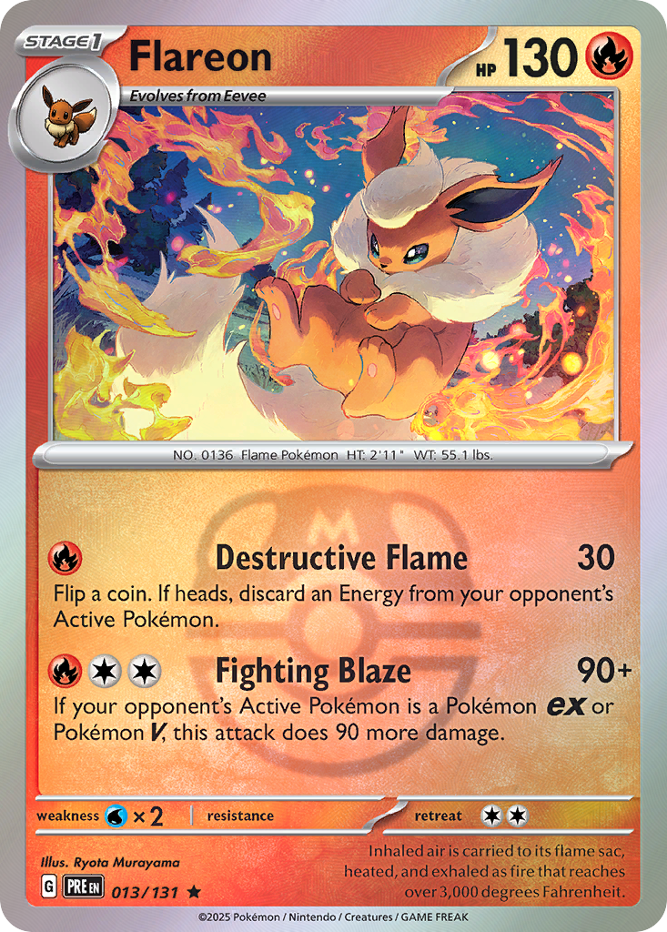 Flareon 013/131 Prismatic Evolutions Pokémon card