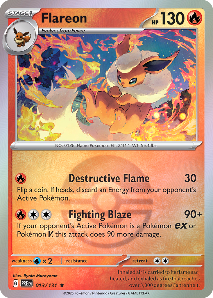 Flareon 013/131 Prismatic Evolutions Pokémon card
